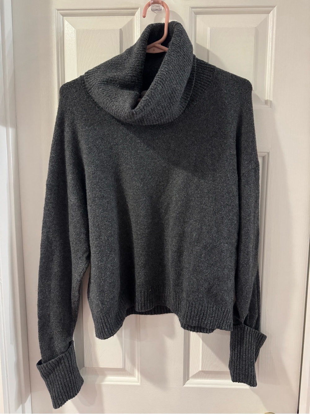 Chelsea28 Charcoal Gray Cowl Neck Sweater